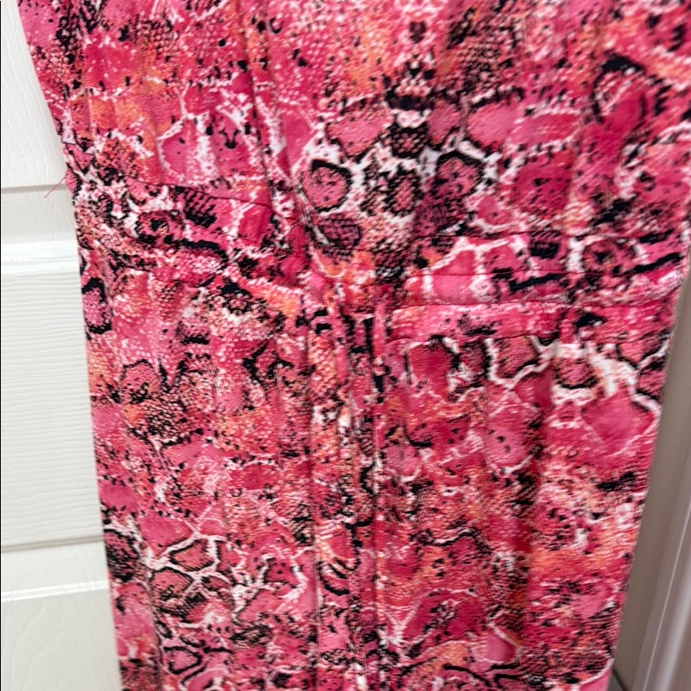 Calvin Klein Pink Animal Sleeveless Jumpsuit - Picture 5 of 9